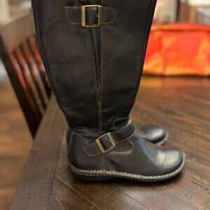 Preppy vintage black leather biker